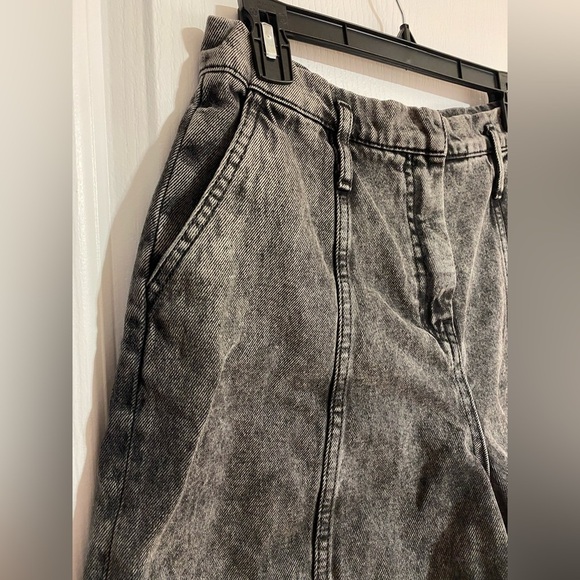 Zara High Waist Paper Bag Acid Wash Western Festival Boho Jean Shorts Size 6 - Picture 3 of 9